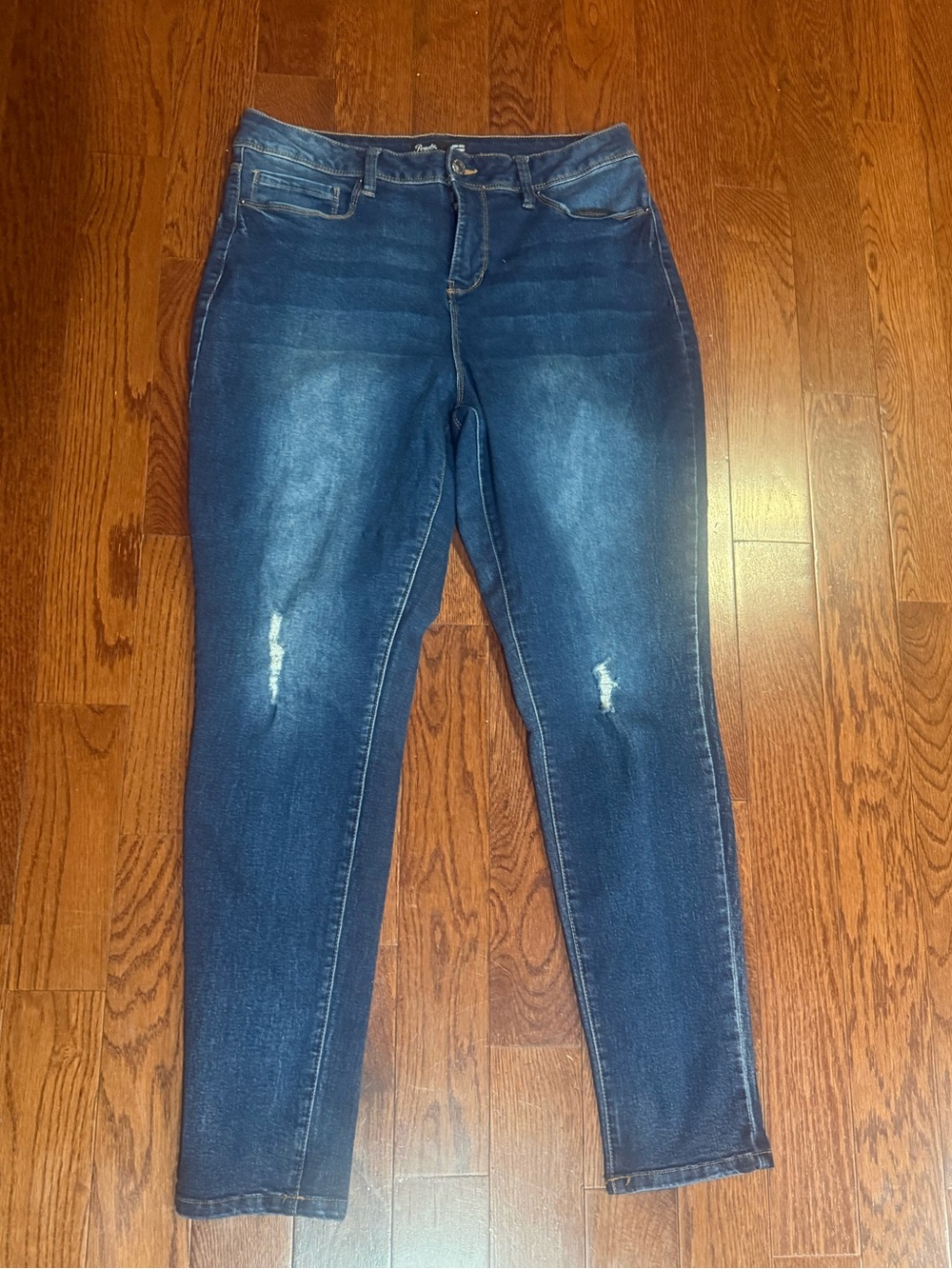 Royalty For Me Blue Skinny Jeans with Knee Fading